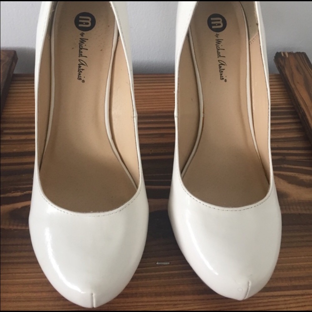Glossy White Heel Worn Once HS Graduation
